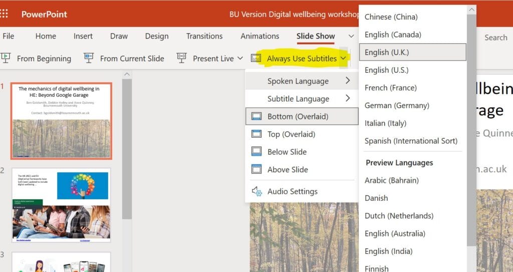 PowerPoint ile Web de Altyazılı Video Eklemek Çok Kolay! Powerpointte di ekleme seçeneği